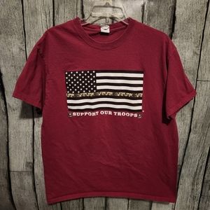Support our Troops American Flag‎ US Army Shirt